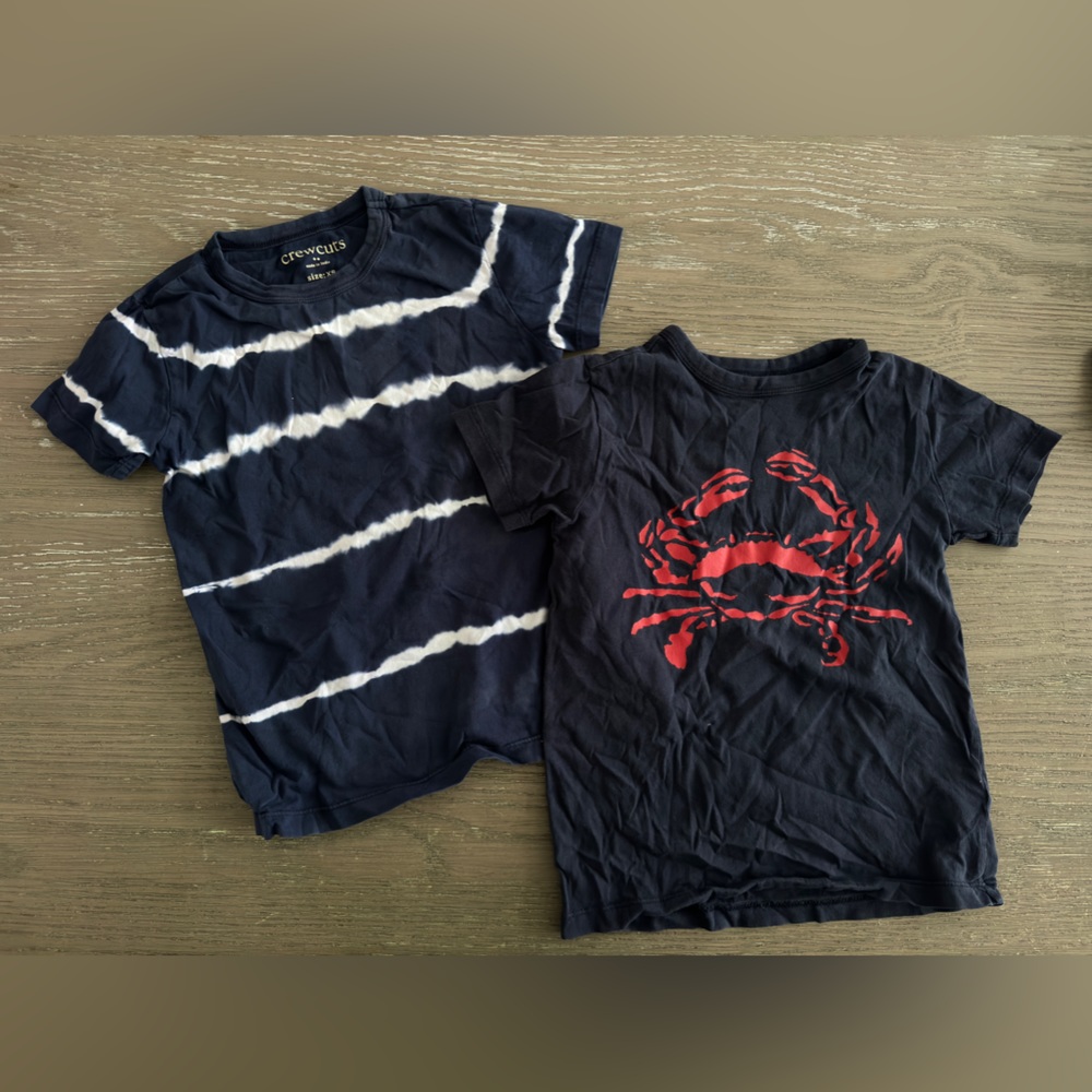 Lot of 2 Navy blue Crewcuts t-shirts. XS.